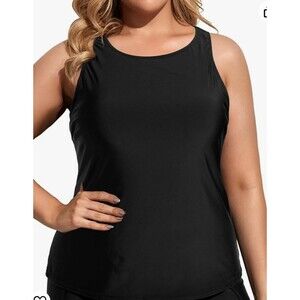 Holipick High Neck Tankini Top Black Size 20W New With Tag